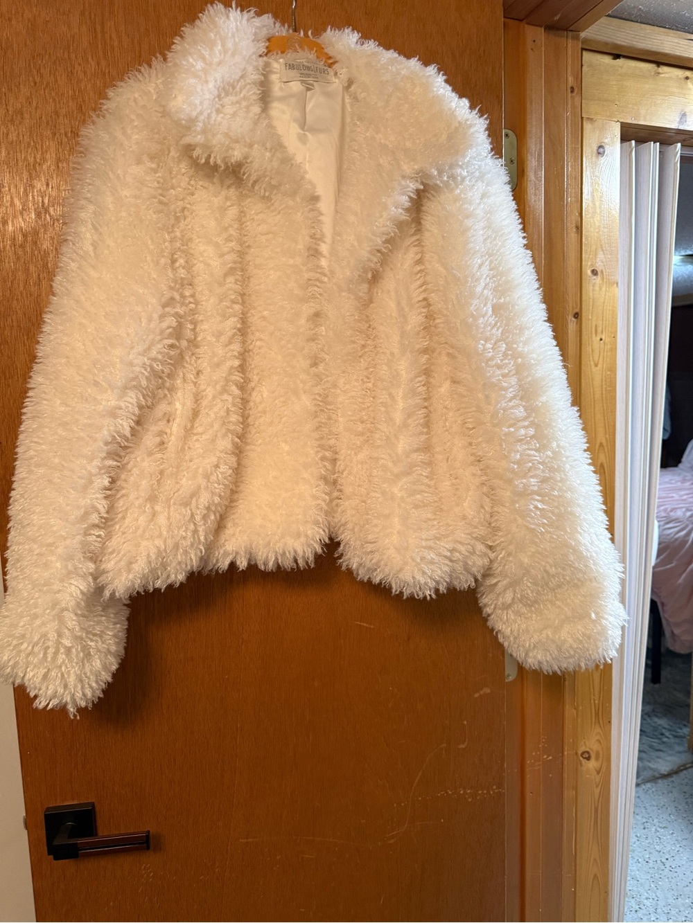 Fabulous Furs Off-White Teddy Faux-Fur Jacket